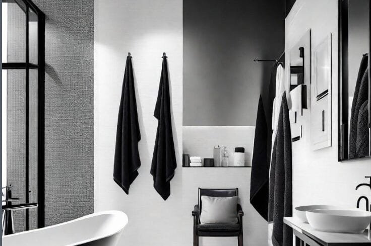 black and white towels for bathroom