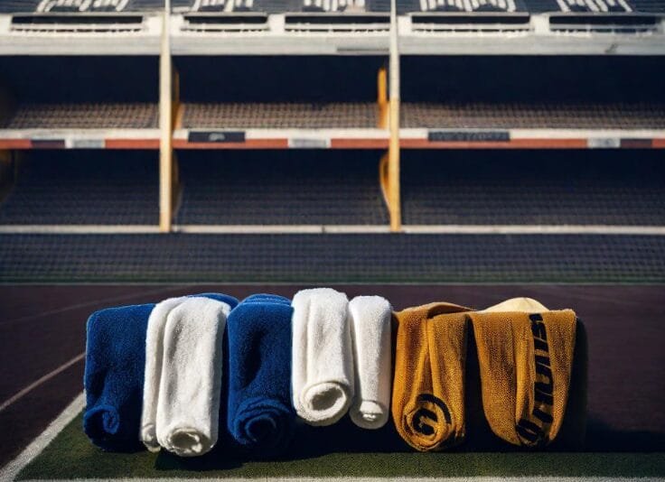 football players wear towels