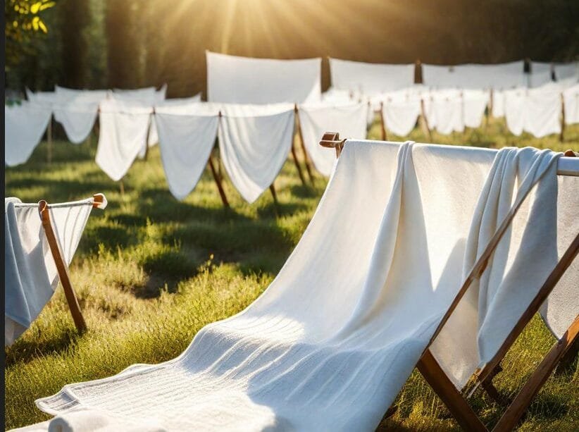 hotels towels whitening in sumlight