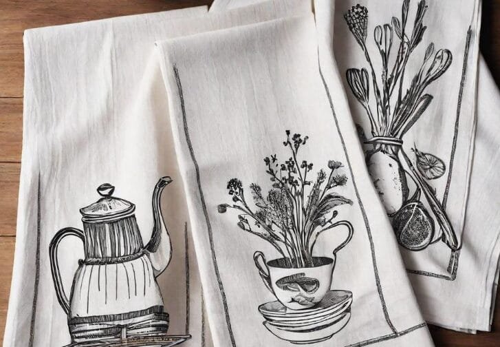 decoration of tea towels